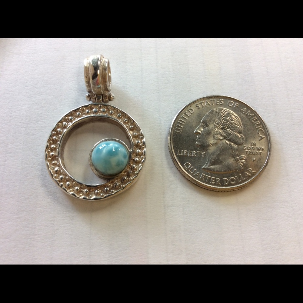 925 Silver &Larimar Pendant